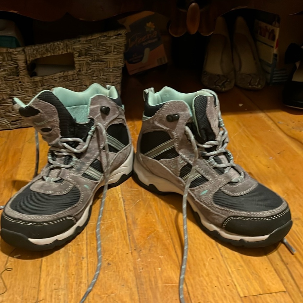LL Bean hiking boots.